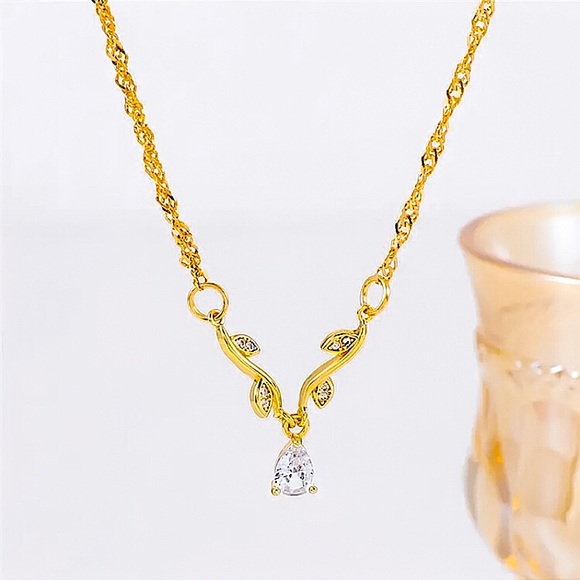 🔵𝟲𝟱%𝗢𝗙𝗙 𝗯𝘂𝗻𝗱𝗹𝗲𝘀 𝟯+🔵 NEW CZ Gold Floral Bohemian Necklace - Picture 4 of 9